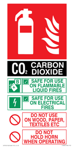 CO2 Fire Extinguisher Identification Sign